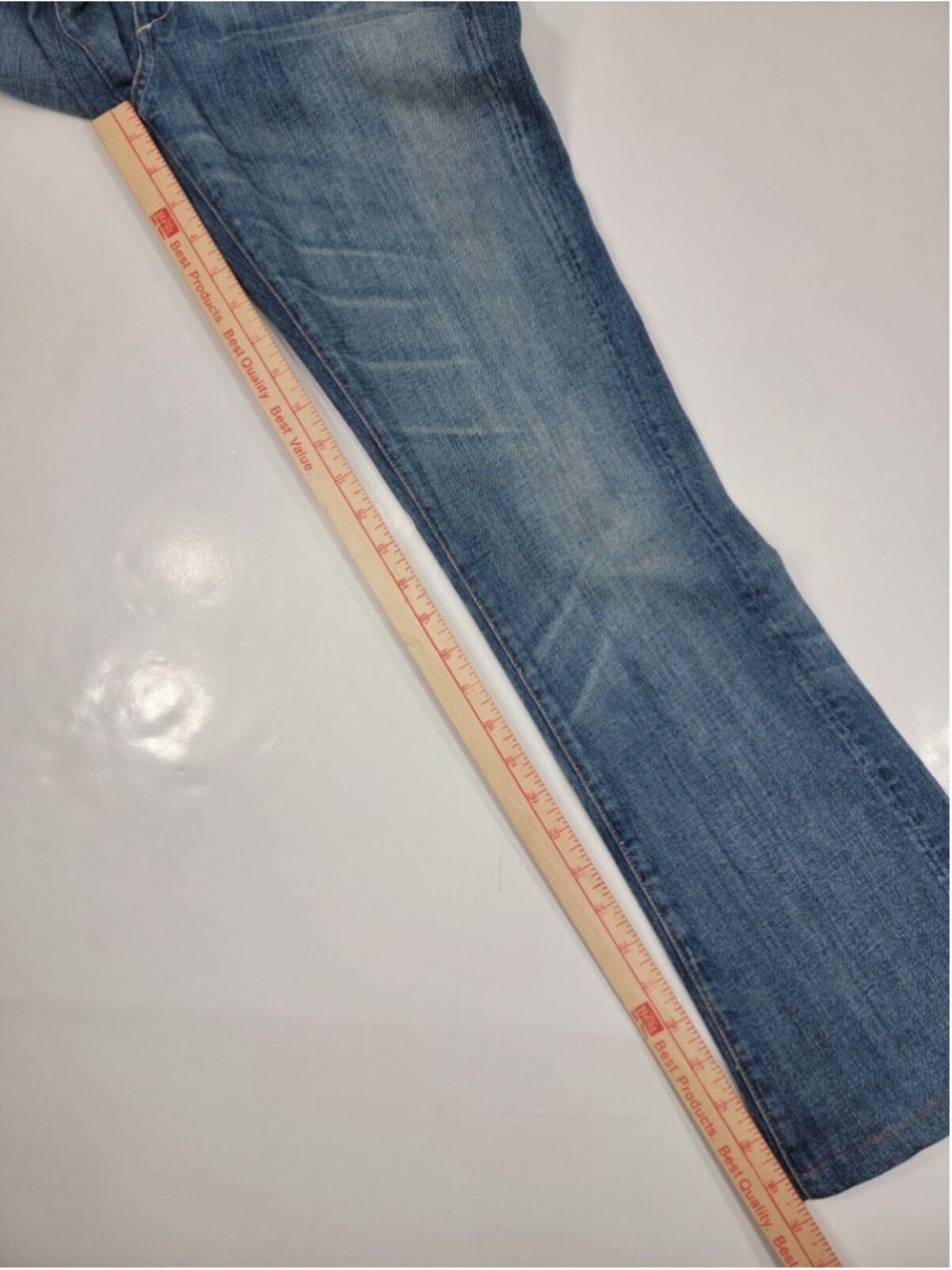 NEW EARNEST SEWN Hefner .01 Bootcut Jeans 27x30 Milk Blue USA Made 2004 NWT Y2K - Picture 11 of 12